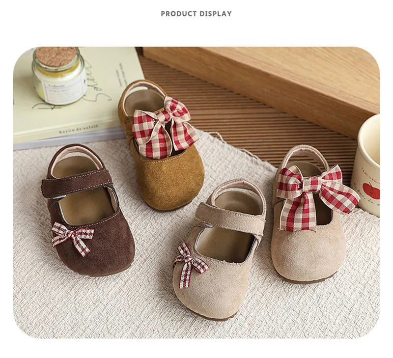 New Summer Kids Baotou Sandals 23-34 Size Sweet Checkered Bow Girls Princess Shoes Soft Sole Children Nude Shoes