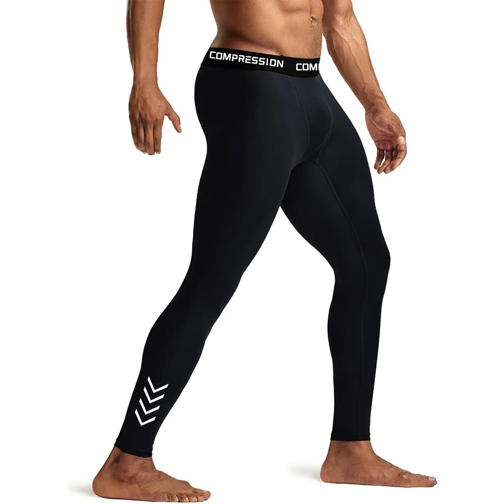 Men's Compression Leggings High Elastic Quick Dry Breathable Sports Base Layer for Gym Running Basketball Workout