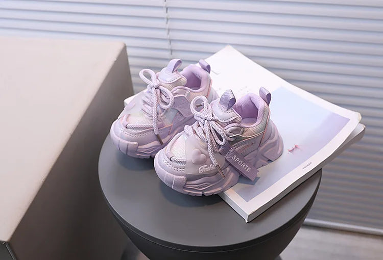 Girl Child Sport Shoe 2026 Spring Mesh Breathable Toddlers School Running Sneakers Fashion Non-slip Kids Boys Basketball Shoes