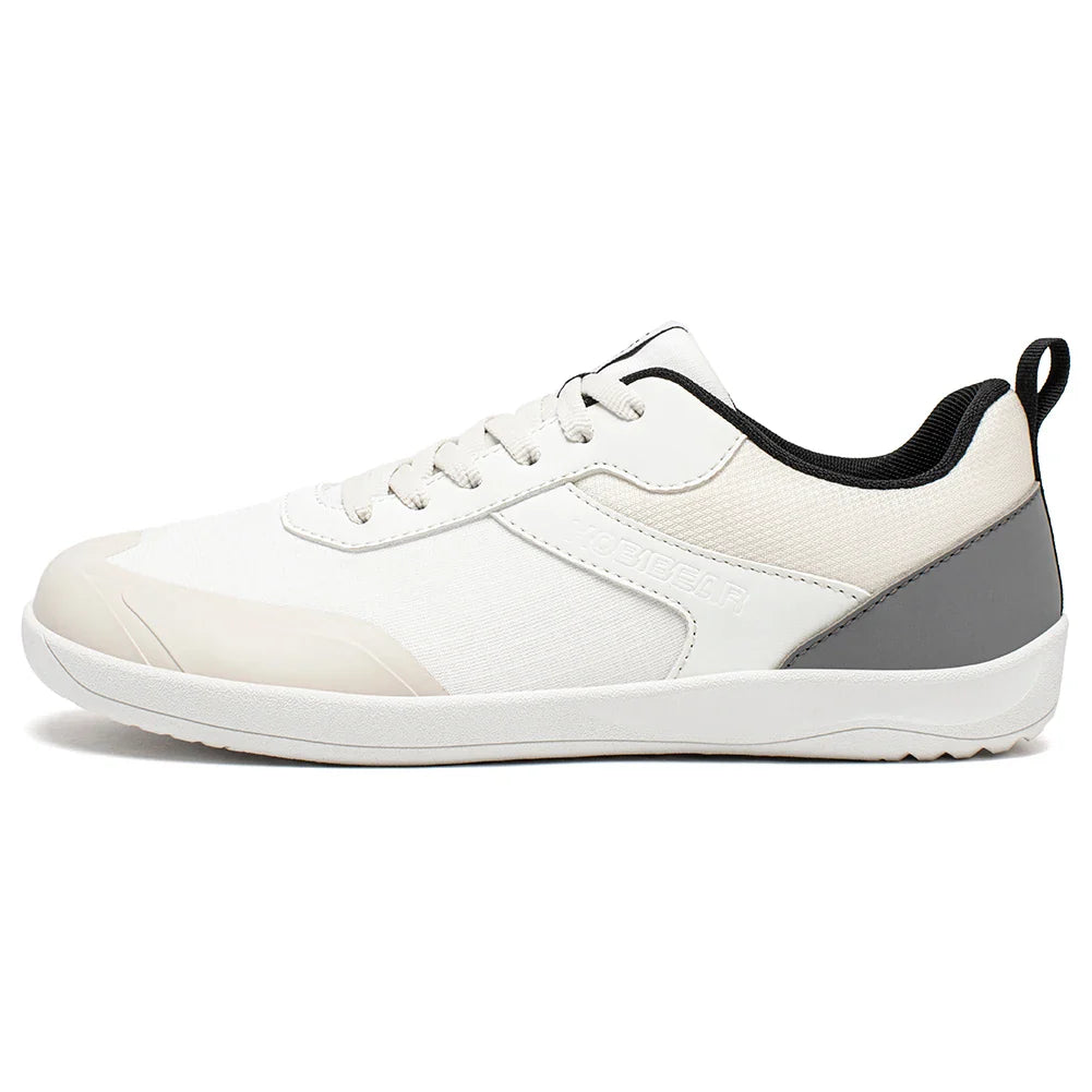 Wide Toe Shoes Mens Womens Minimalist Mesh Artificial Leather Sneakers Lace Up Lightweight Breathable Walking Shoes