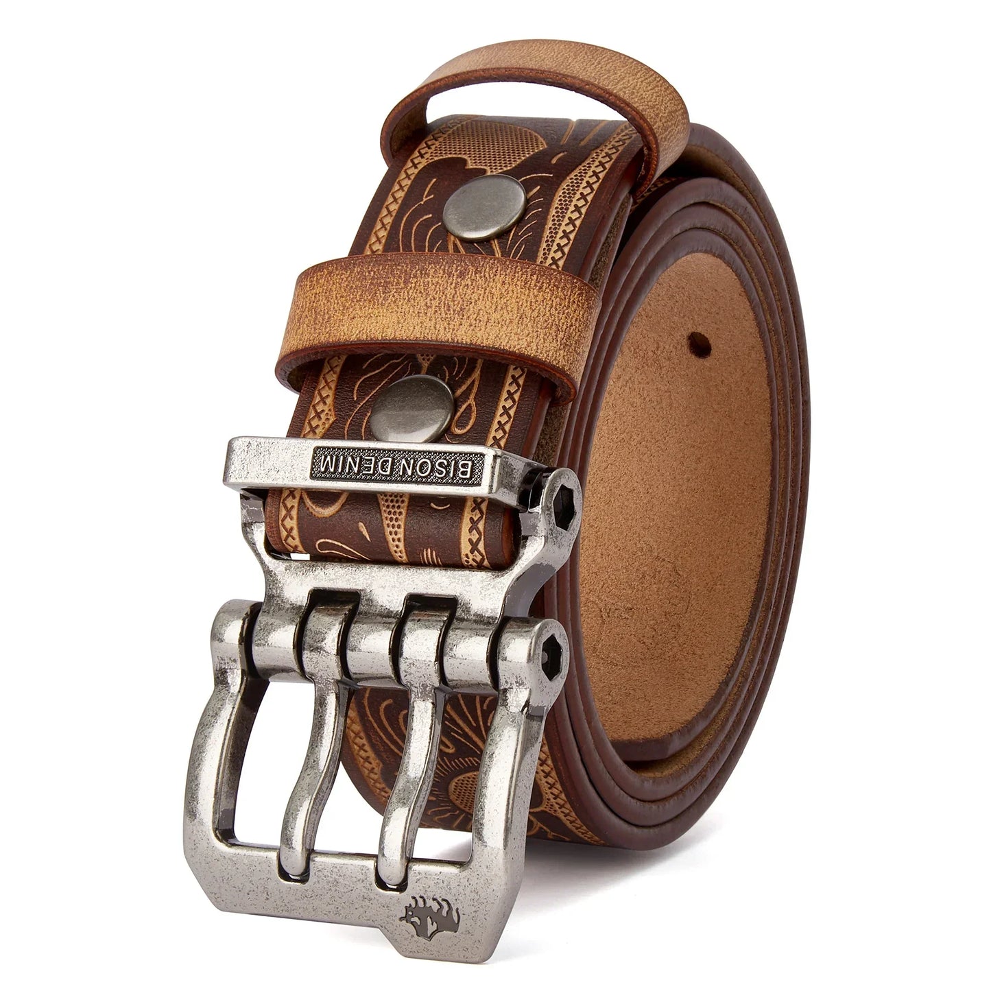 2024 Men Belts Cow Split Genuine Leather Pin Buckle Business Waist Straps Retro Pin Buckle Fancy Male Belt For Jeans