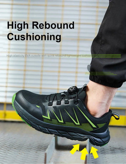 Safety Shoes Man Lightweight Steel Toe Shoes for Men Women Comfort Breathable Safety Shoes Man Indestructible Work Shoes Men ﻿