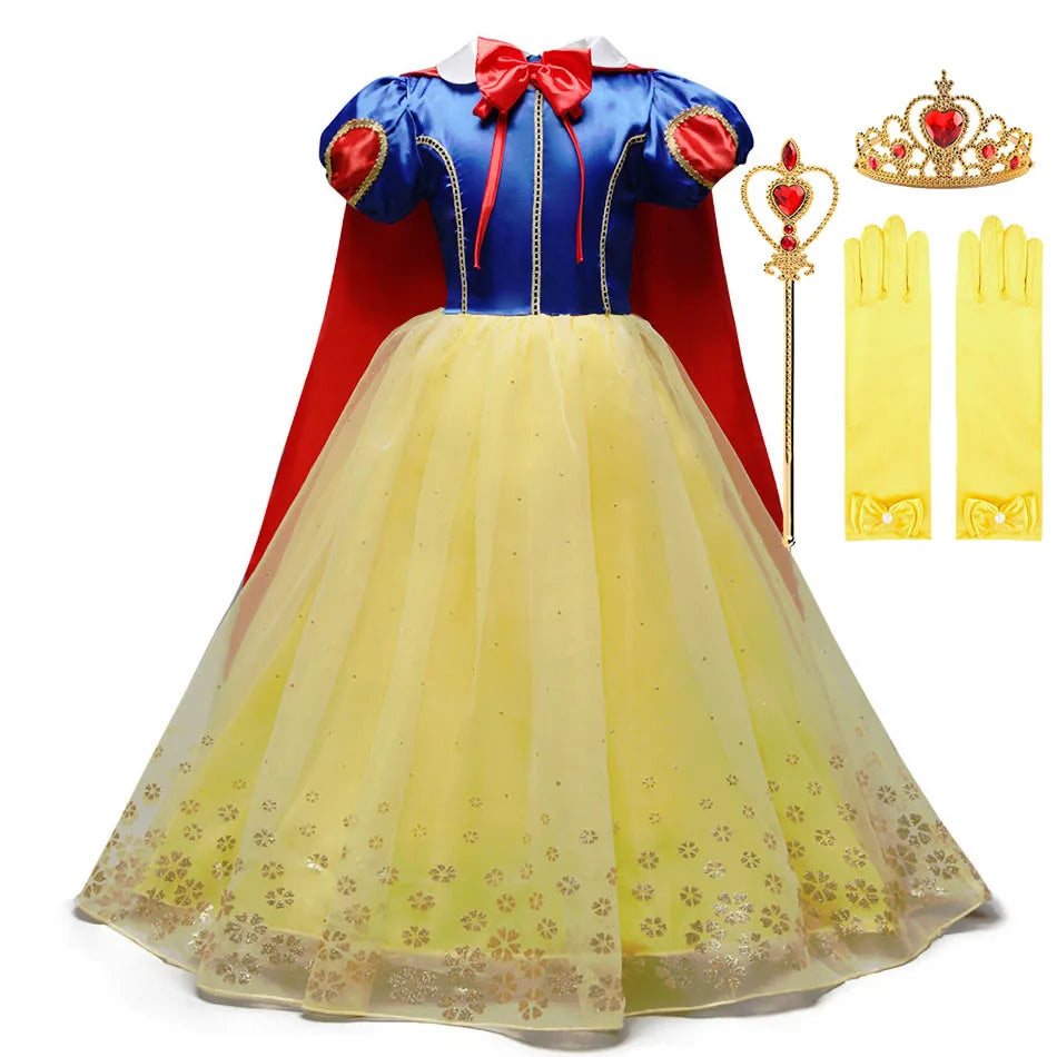 Anna Elsa Costume Children Princess Dress for Girls Kids Cosplay Snow White Christmas Carnival Party Disguise Outfit