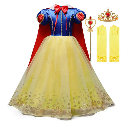 Anna Elsa Costume Children Princess Dress for Girls Kids Cosplay Snow White Christmas Carnival Party Disguise Outfit