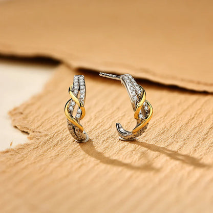 New Classic Moissanite Earrings 925 Steling Silver Yellow Plated Passed the Daimond Test Stud Earrings for Women Party