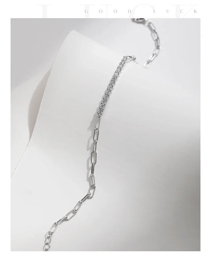 Sparkling D Color Moissanite Bracelet 925 Sterling Silver Lock Stackable Trendy Bracelets For Women Jewelry With Gift Box