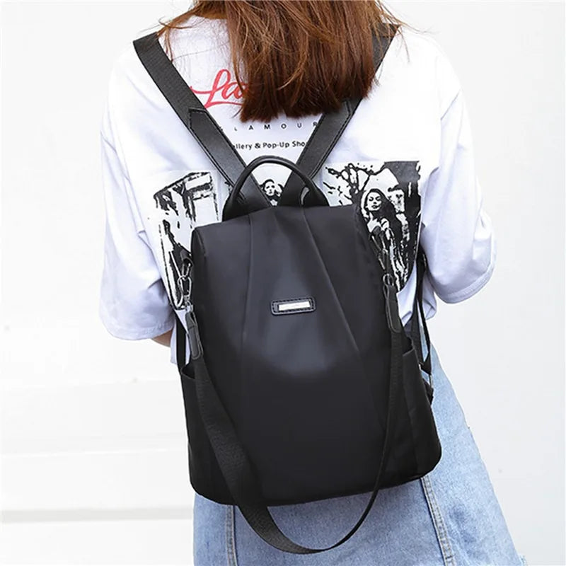 Casual Oxford Backpack Women Black Waterproof Nylon School Bags For Teenage Girls High Quality Fashion Travel Tote Packbag