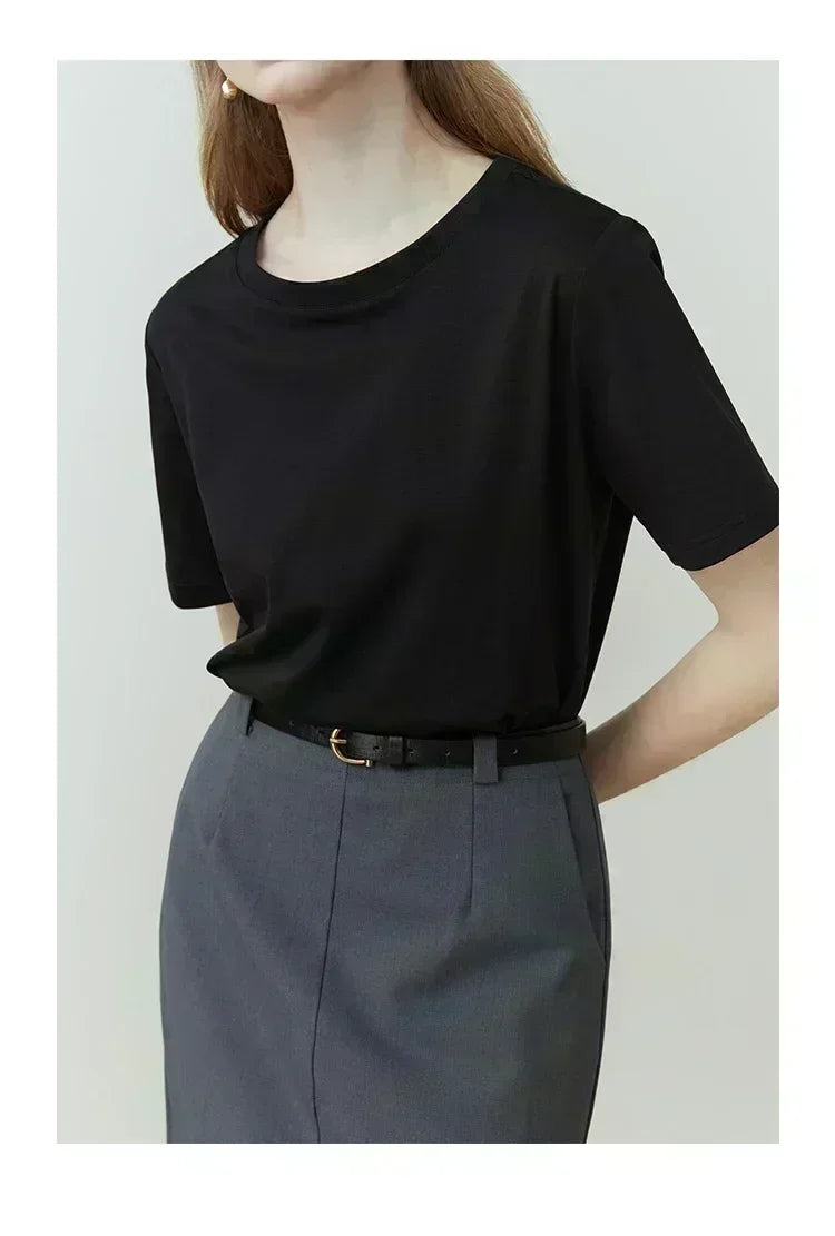 Men's and Women's 2025 Summer New Fashion Moto Vacation Pure Cotton Round Neck Short-sleeved Top