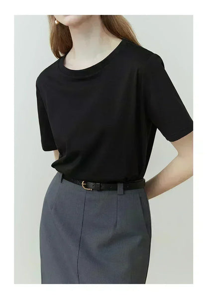 Men's and Women's 2025 Summer New Fashion Moto Vacation Pure Cotton Round Neck Short-sleeved Top