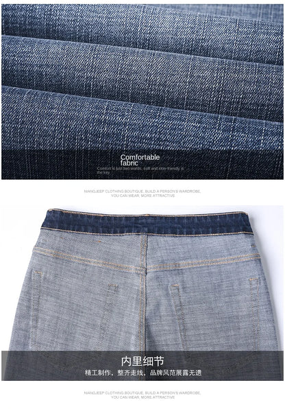 New Autumn and Winter  Plus Size 40 42 44 Men Straight Loose Jeans Business Fashion Denim Stretch Pants Male Brand Trousers