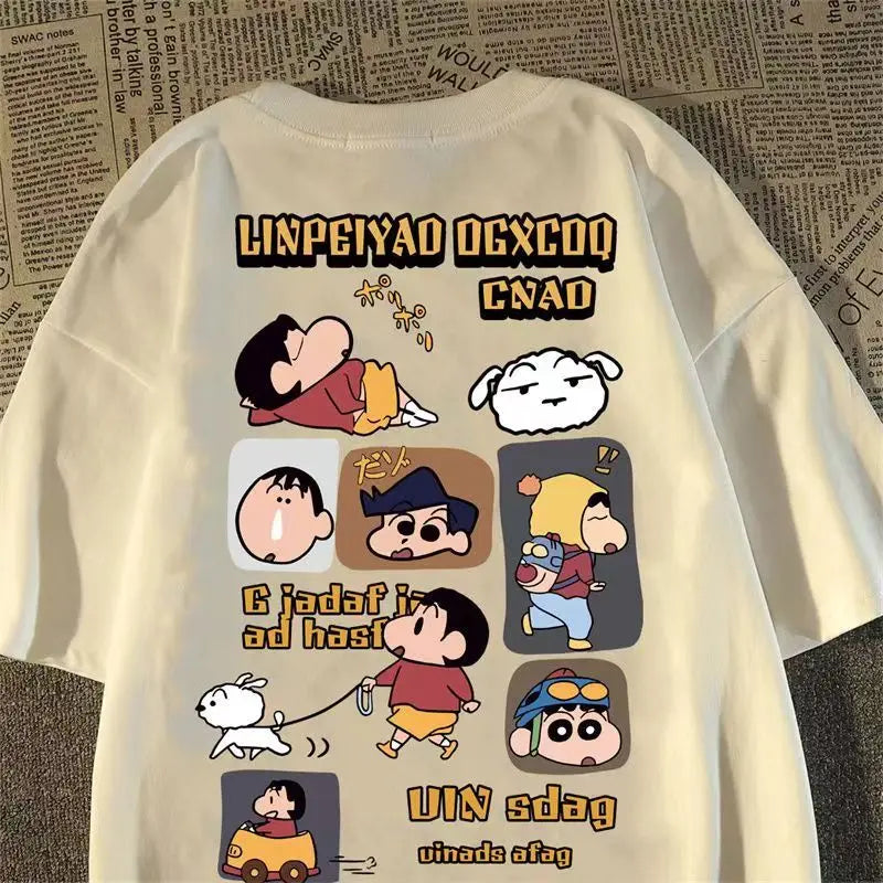 Japanese Anime Printed Cotton T-shirt Cute Style Women's Short Sleeve T-shirt Personality High-Quality Tops