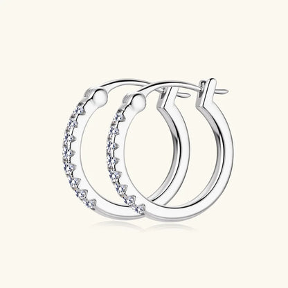 1.8mm D Color Full Moissanite Hoop Earrings for Women Sparkling Wedding Bride Jewelry 100% 925 Sterling Silver Wholesale