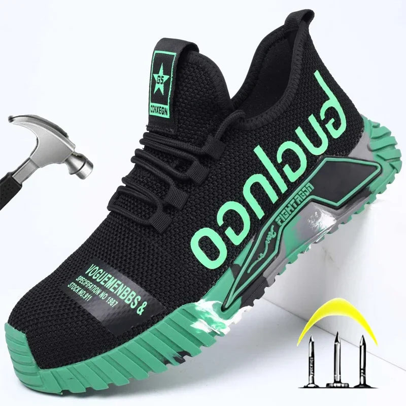 Good Lightweight Steel Toe Safety Shoes for Men Anti-puncture Work Shoes Men Breathable  Indestructible Work Safety Boots