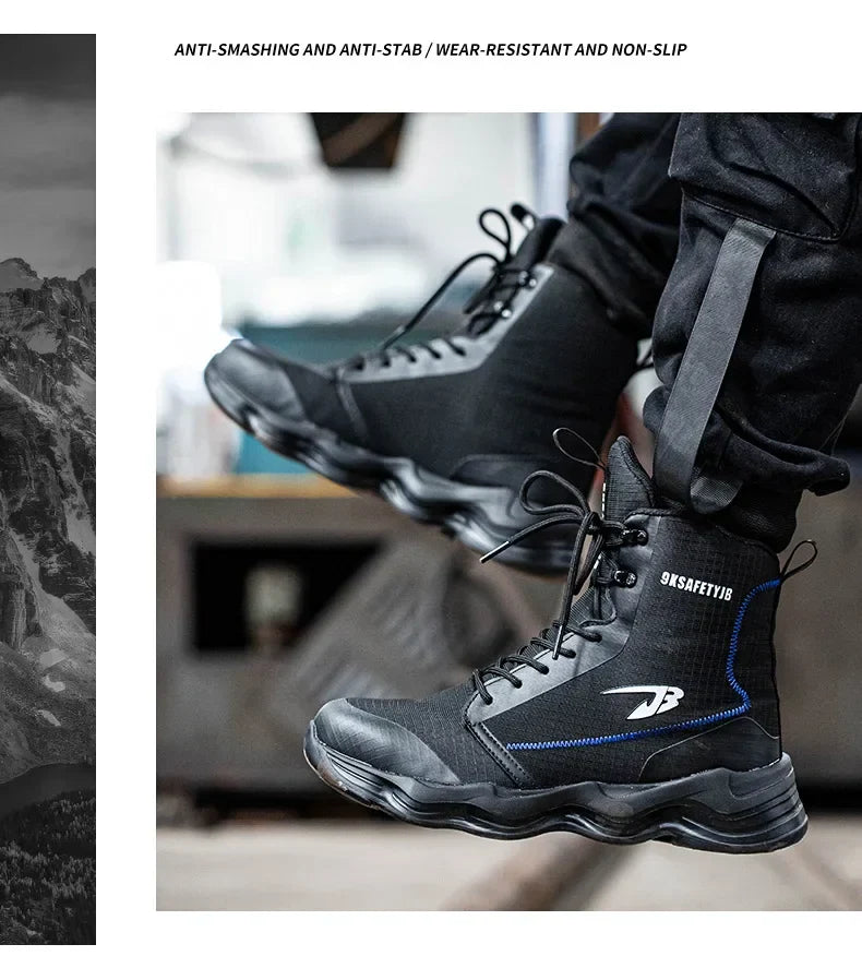 Safety Shoes Men Boots High Top Work Sneakers Steel Toe Cap Anti-smash Puncture-Proof work Boots Indestructible Shoes