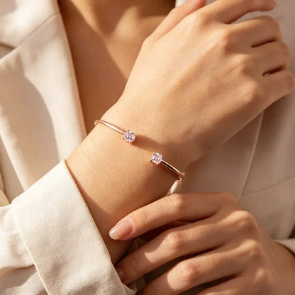 5mm 0.5ct Round Cut Moissanite Bracelet for Women S925 Silver Plated 18K Gold GRA Certified Wedding Charm Bracelet Jewelry