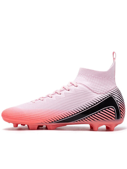 Breathable AG FG football shoes PU Fabric Mesh Upper TPU Wear-resistant Sole Non-slip Design For Kids Youth Daily Play