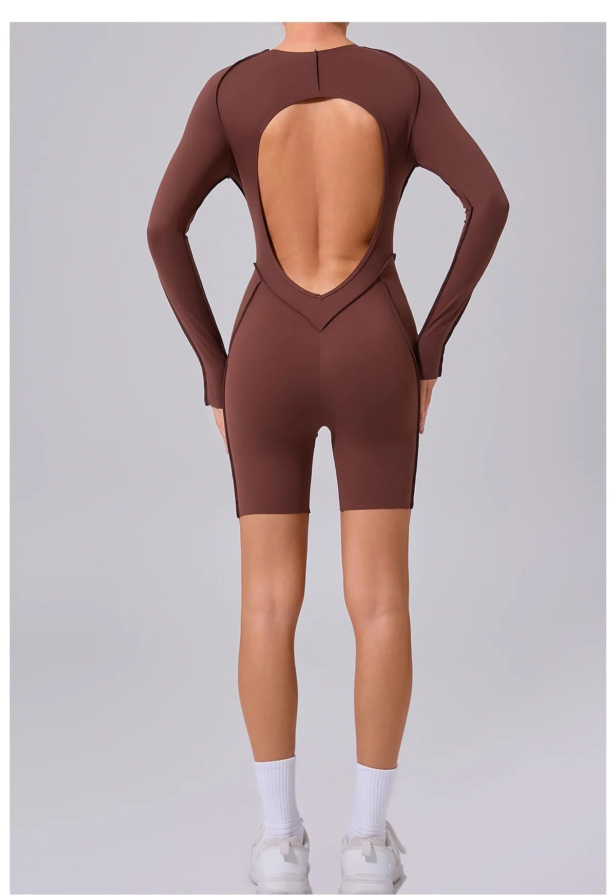 Women's High Elasticity Sports Bodysuit Kit Yoga Fitness Jumpsuit Open Back Hip-Lift Outdoors Gym Workout Sexy Fitness Outfit