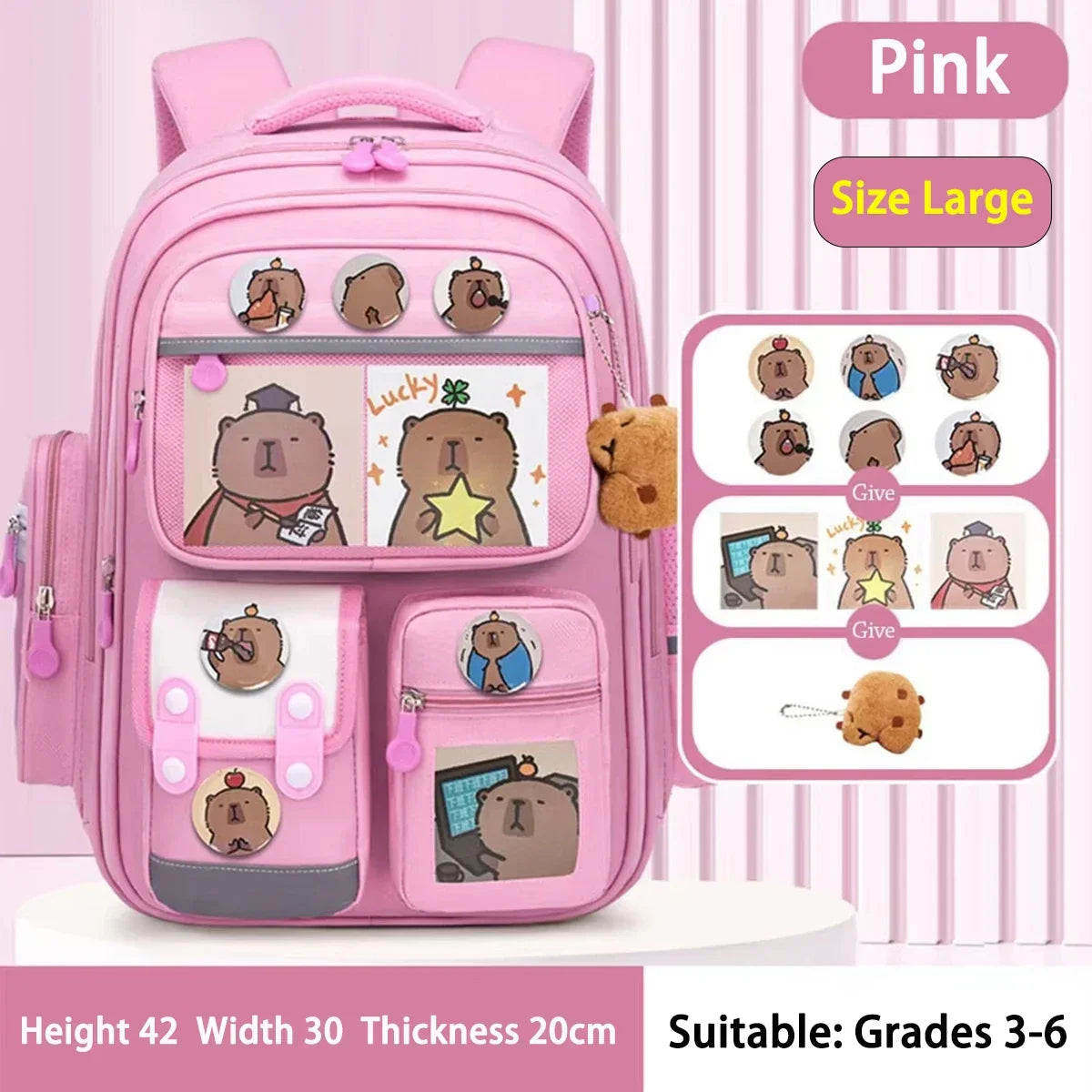 School Bag Waterproof Backpack Large Capacity Alleviate Burden Protecting Spine Widen Straps Backpack for Students Gift