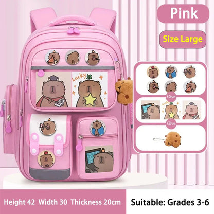 School Bag Waterproof Backpack Large Capacity Alleviate Burden Protecting Spine Widen Straps Backpack for Students Gift