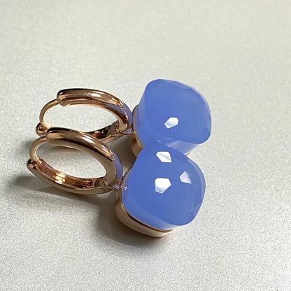 Classic Earrings For Women Amethyst Crystal Earrings Copper With Gold Plated Square Candy Colors Earrings Fashion Jewelry