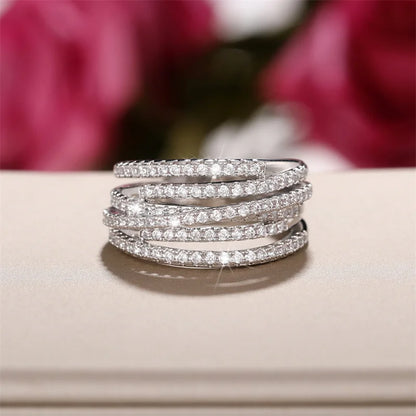 Luxury Cross Design Rings Full Paved CZ Stone Modern Fashion Sparkling Women's Rings Wedding Bands Jewelry Drop Shipping