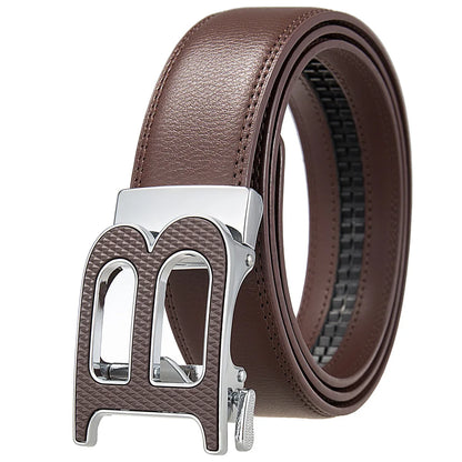 Luxury Brand Men's Belts High Quality Genuine Leather Belts for Men Metal Automatic Buckle Casual Business Male Waistband 3.5cm