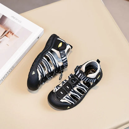 Boys Girls Casual Toes Capped Shoes Soft Sole Kids Sport Sandals Non-slip Children Summer Beach Shoes Classic Pull Rope 2025 New
