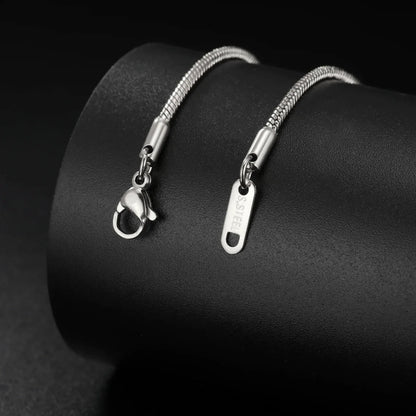 Stainless Steel Gold Color Round Snake Chain Necklace Women Men Long Neck Chains Trendy Punk Jewelry Gift Wholesale