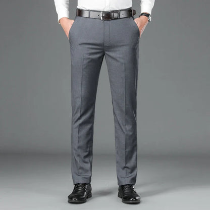 Spring Summer Suit Pants Men Smart Casual Solid Color Dress Pants Classic Straight Fashion Office Suit Trousers Mens Clothing