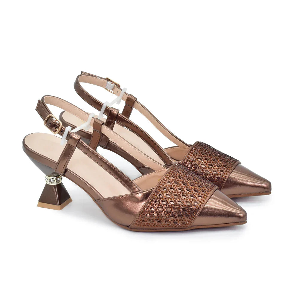 Fashion Women Italian Shoes and Matching Bags Sets Decorated with Rhinestone Fashion Party Shoes and Bag Match for Women