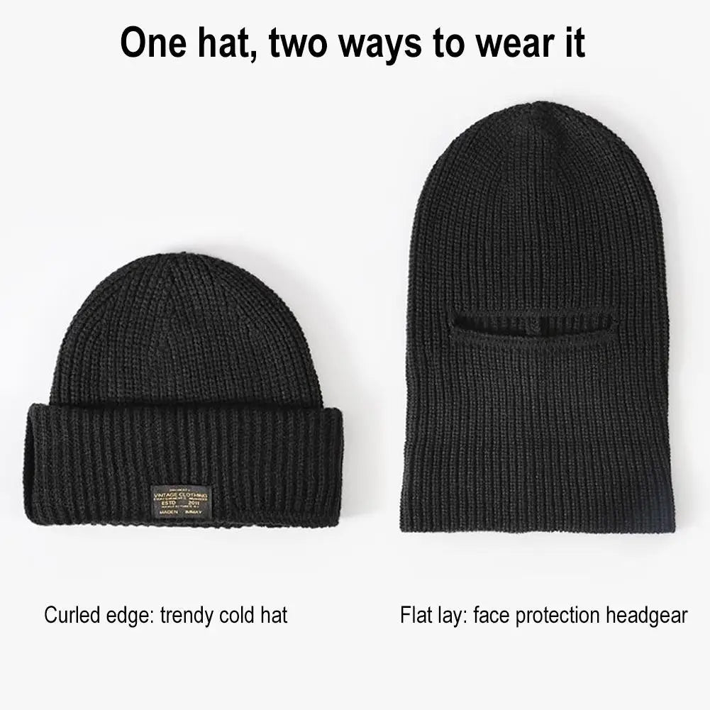 Mask Beanies Men Winter Balaclava Hat Knitted Hats Full Face Ski Bonnet