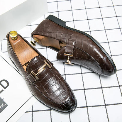 Mens Leather Designer Brand Casual Classic for Men Smile Breathable Office Loafers Formal Business Footwear Dress Shoes Flats 48