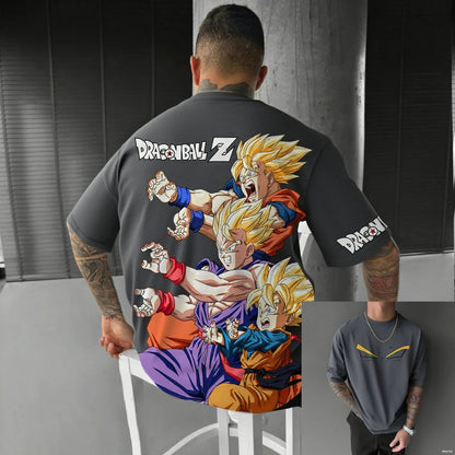 Camiseta Dragon Ball Z Super Saiyajin Masculina Feminina Anime Estampada Roupa de Rua Verão Casual Manga Curta Estilo Oversized Roupa Y2k
