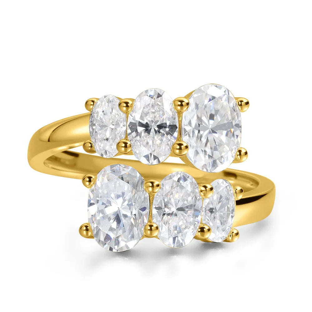 Moissanite Wedding Rings for Women GRA Certified 3.6CT Oval Cut Lab Diamond Fine Jewelry s925 Sterling Silver Ring Gift