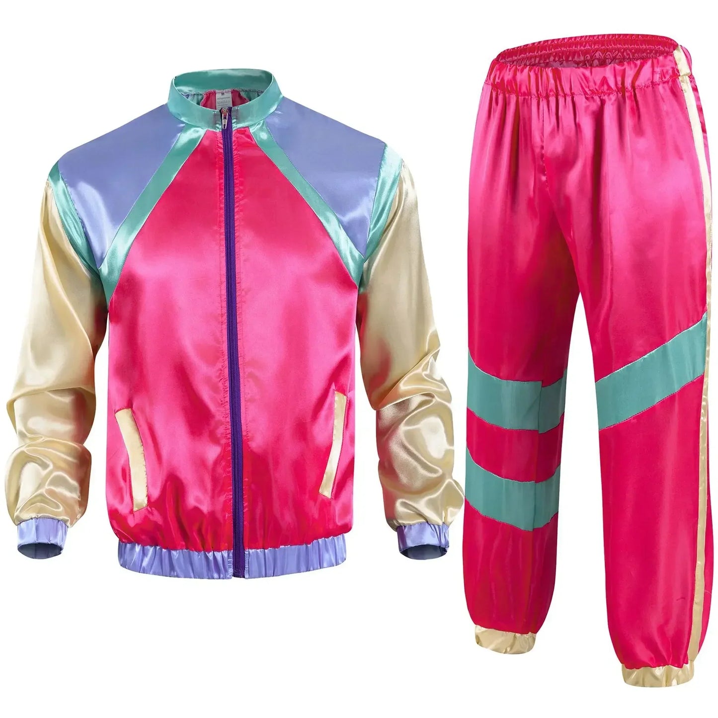 1990s Disco Tracksuit 2pcs Jogging Wear Retro Style Carnival Theme Party Suit Live Cosplay Jacket and Pants  cosplay costumes