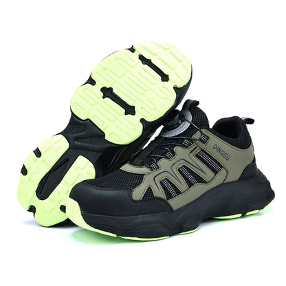 Men's Lightweight Steel Toe Caps Safety Shoes Anti Smashing Anti Piercing Work Shoes Fly Woven Labor Protection Footwear