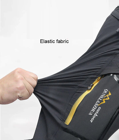 Men's Camping Hiking Pants Trekking High Stretch Summer Thin Waterproof Quick Dry UV-Proof Outdoor Travel Trousers