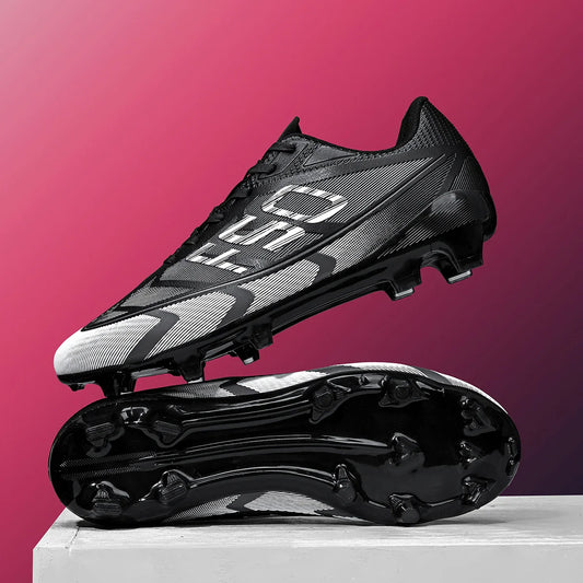 AG/FG Long Studs Soccer Shoes，PU Fabric Mixed Upper，TPU Sole Wear Resistant Anti Slip，Men Women Kids Youth Outdoor Sports
