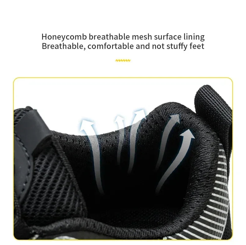 Rotating Button Tactical Boots Men Reflective Steel Toe Shoes Indestructible Work Sneakers Protective Safety Boots Size 47 48