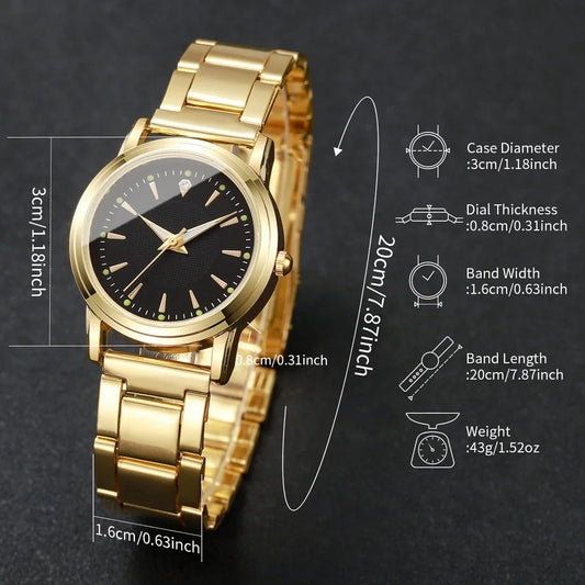 Fashion Women Watches Casual Alloy Band Simple Dial Analog Quartz Wristwatch(Without Box)