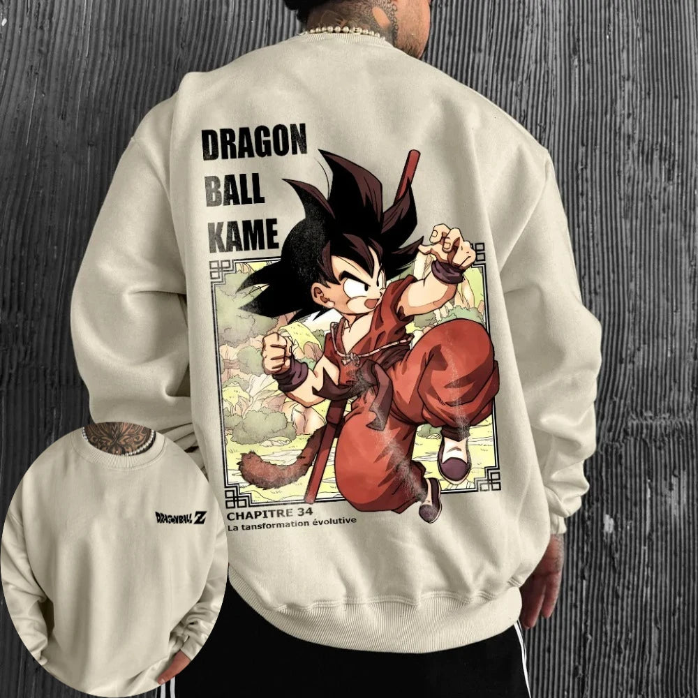 Dragon Ball Men's Sweatshirt Son Goku Japanese Anime Hoodie Spring and Autumn Boys Children's Long-sleeved Parent-child Outfit