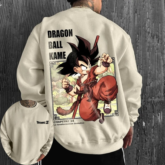 Dragon Ball Men's Sweatshirt Son Goku Japanese Anime Hoodie Spring and Autumn Boys Children's Long-sleeved Parent-child Outfit