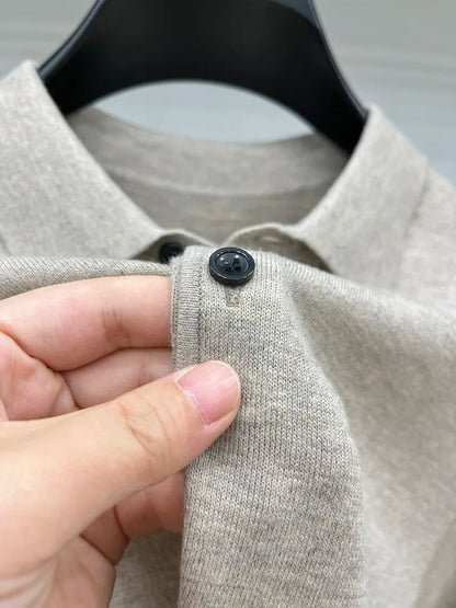 Men's Long Sleeve Fashion Casual Polo, Shirt Collar Pullover Sweater. Business Sweater T-shirt Golf Spring & Autumn Wool