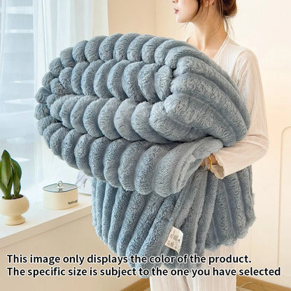 Light luxury Multifunctional Solid Color Rabbit Velvet Blanket Winter Thick Warm Flannel Used For Bedroom Living Room Blanket