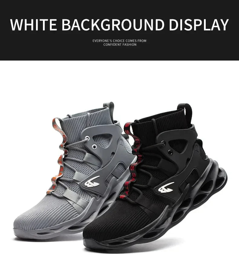 2024 New Safety Shoes Puncture-Proof Work Sneakers Lightweight Work Shoes Men Steel Toe Shoes Safety Boots Indestructible Shoes