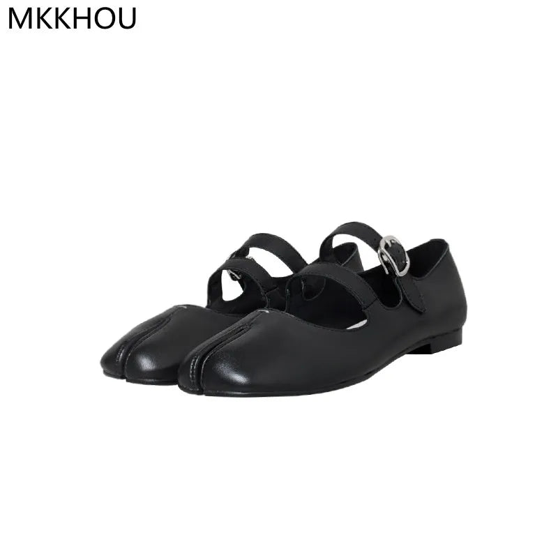 Fashion Women's Shoes New High Quality Leather Split Toe Mary Jane Shoes Comfortable Low Heel Women Shoes Lolita