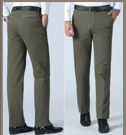 Summer Thin Men's Casual Autumn Thick 100% Cotton Suit Pants Classic Business Fashion Stretch Trousers Male Brand Clothes GOZBKF