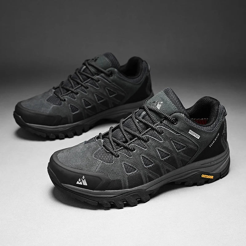 Mens Hiking Shoes Breathable Lace Up Trekking Male Cushioning Outdoor Climbing Tourism Sneakers for Men