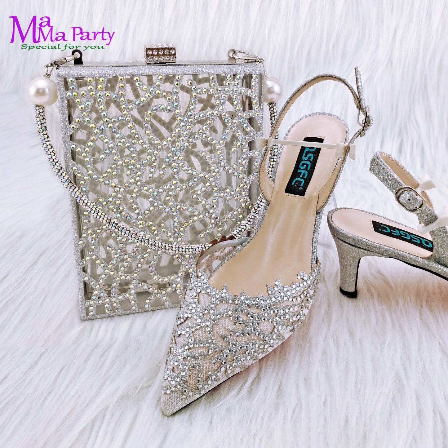 Mature Style INS Hot Sale Italian Design Shoes and Bag to Match in Wine Color High Quality  Hollowing out Design for Dress