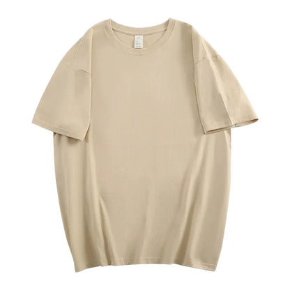 Oversized Summer T shirts for Women Men Brown Casual Female Korean Streetwear Tees Unisex Basic Solid Young Cool Tops